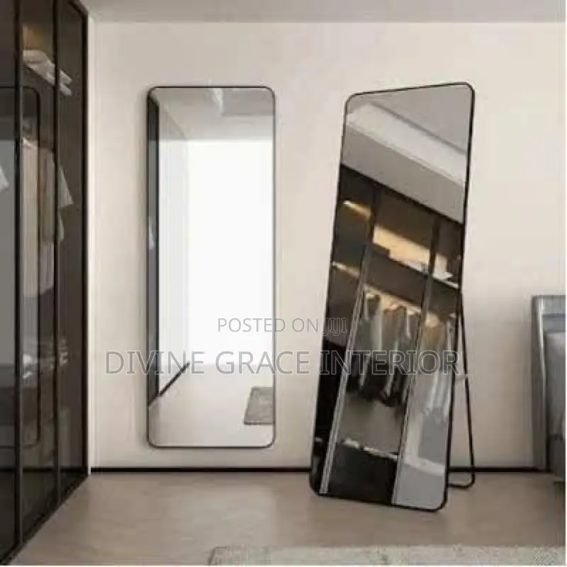 Elegant Standing Dressing Mirror- Black Frame
