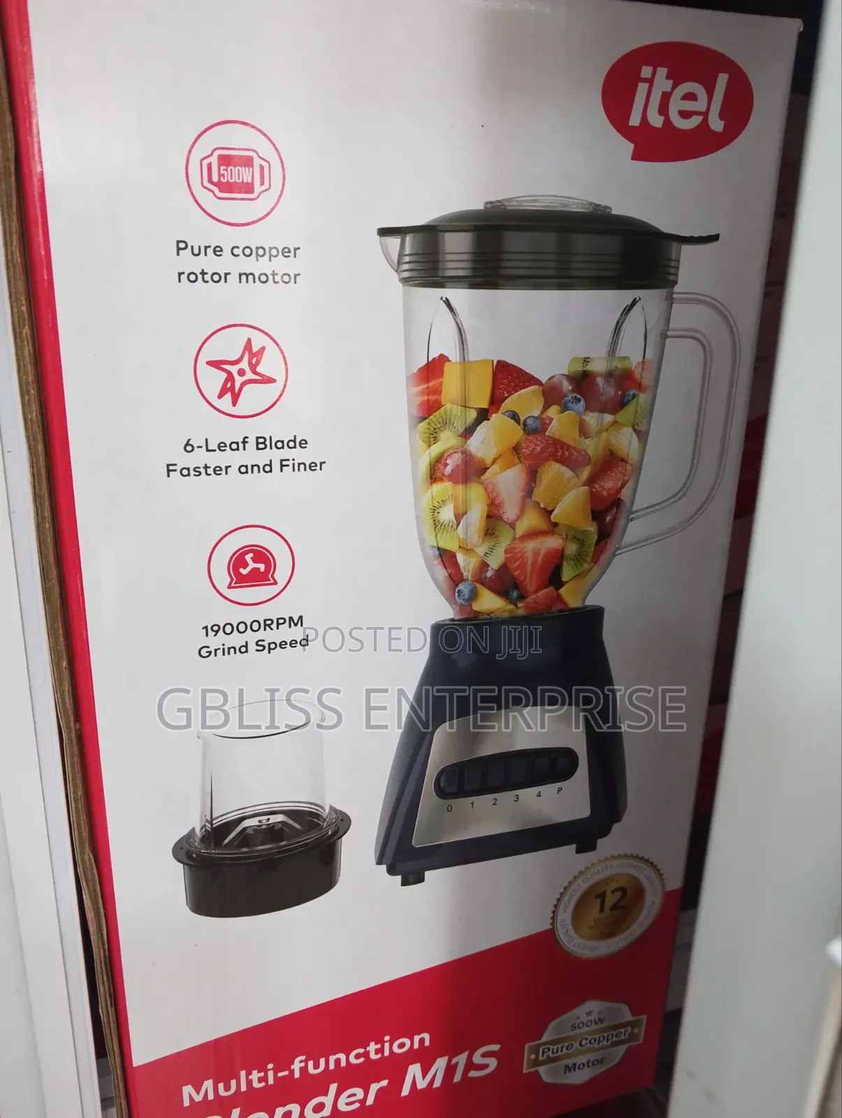Itel M1S Multi-Function 1.8L Blender 500W Pure Copper Motor -.