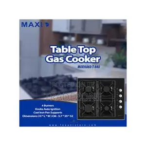 Maxi Tabletop Gas Cooker 4 Burners (T-840)