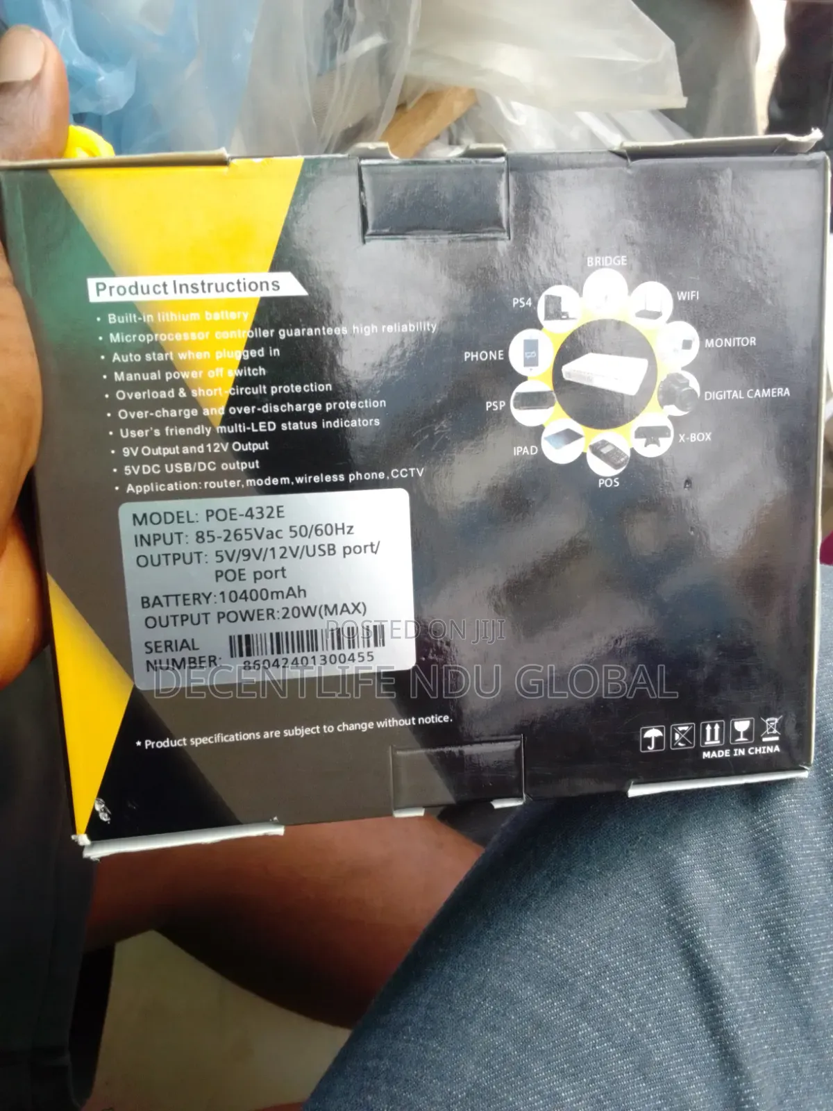 ROUTER POWER BANK POE 10,400 mAh Mini Dc Ups