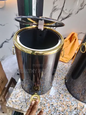 Luxury Black and Gold Plated Stainless Steel Step on Waste Bin