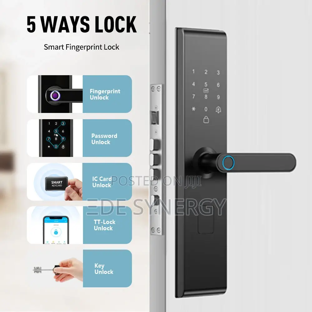 Home Security Digital Biometric Handle Fingerprint Tuya Wifi Smartlock