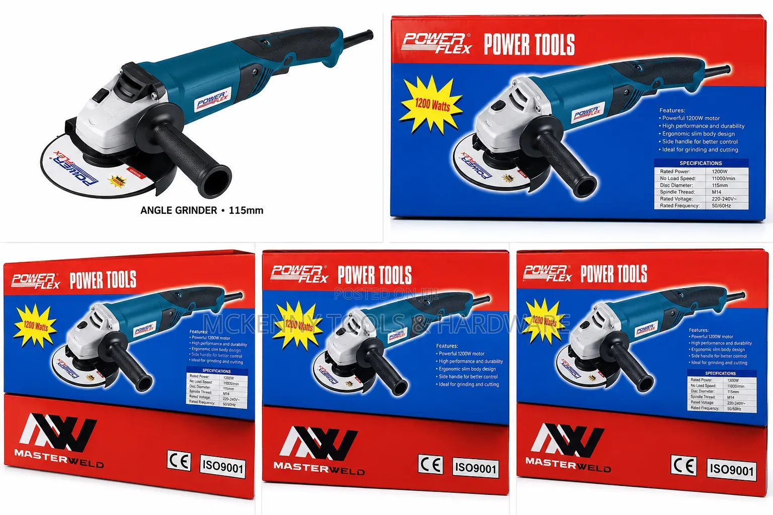 Power Flex Turbo 1200 Watts Angle Grinders,