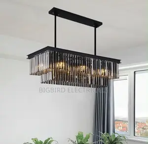 Modern Black Crystal Dining Chandelier | Luxury Hanging Ceiling Light
