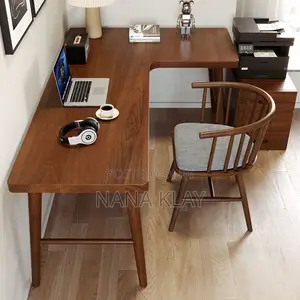 Premium Wooden L-Shaped Office Desk – Executive Workstation