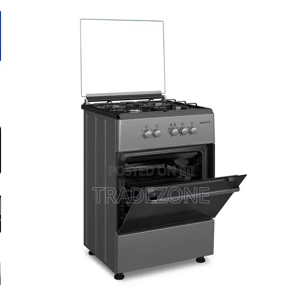Maxi 60x60 4 Burner Basic Gas Cooker – Black Grey