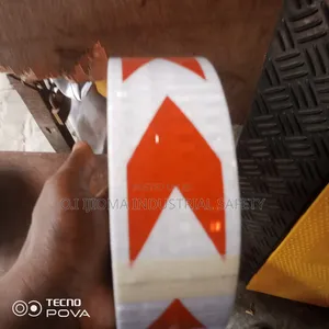 Reflective Tape White With Red Arrow