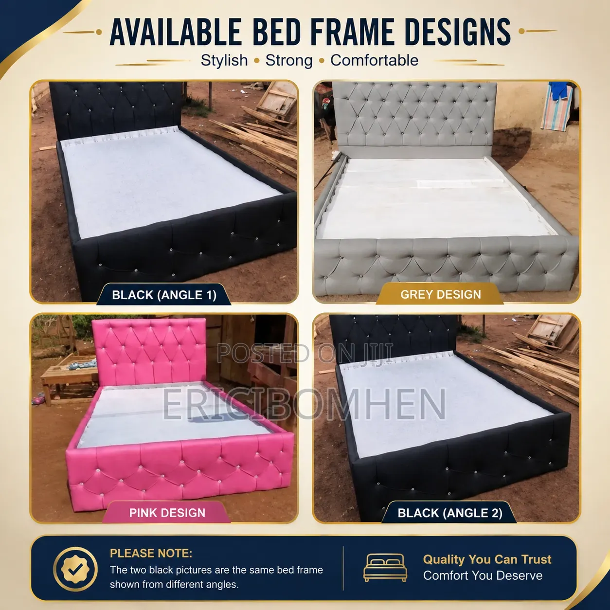Modern 4x6 Upholstered Bed Frame