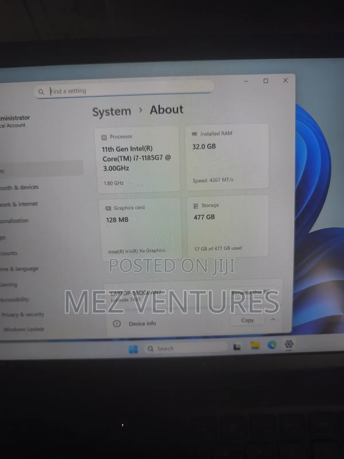 Laptop Dell Latitude 7420 32GB Intel Core i7 SSD 512GB