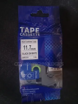 Brother Compatible Heat Shrink Tape 11.7MM Black on White