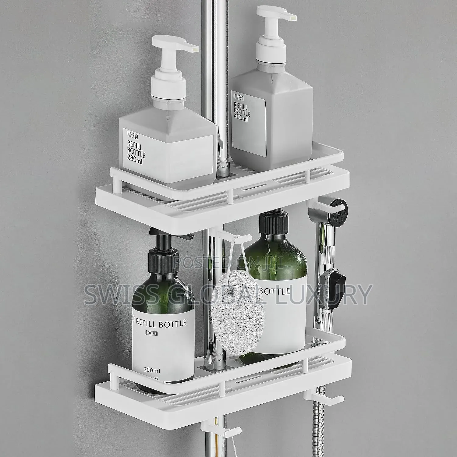 Shower Pole Shelf,also Available in Black
