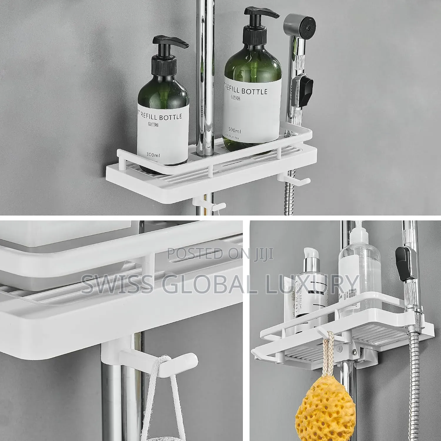 Shower Pole Shelf,also Available in Black