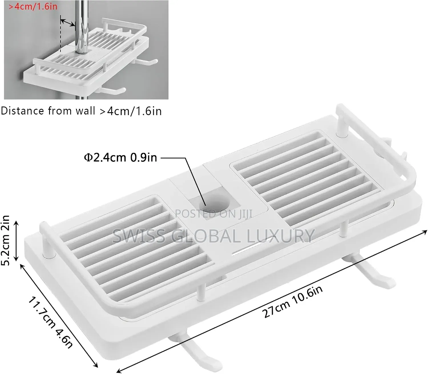 Shower Pole Shelf,also Available in Black