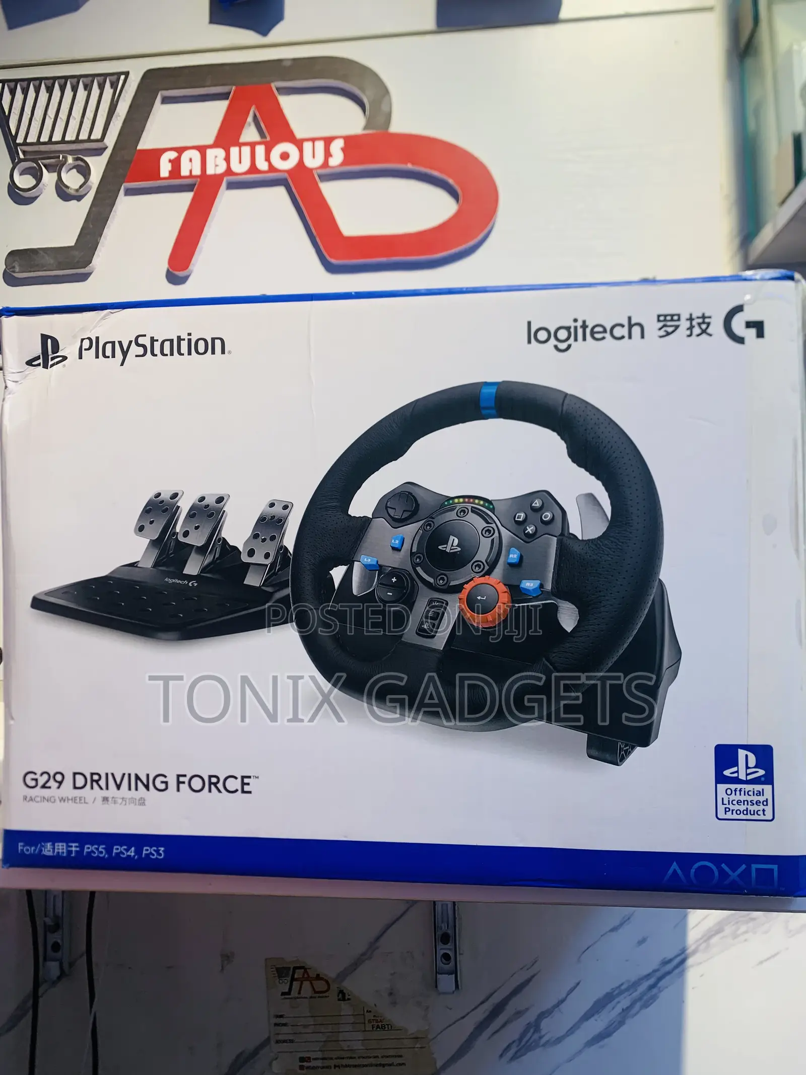 Logitech PlayStation G29 Driving Force Racing Wheel.