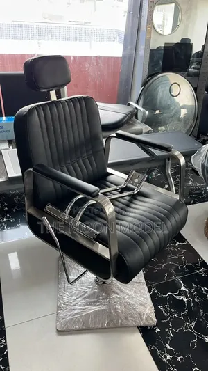 Barber Chairs With Silver and Gold Leg and Base