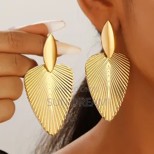 Women Earrings Birthday Gift Stainless Steel Golden Earrings