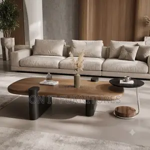 Luxury Modern Wooden Coffee Table With Matching Side Table–Premium
