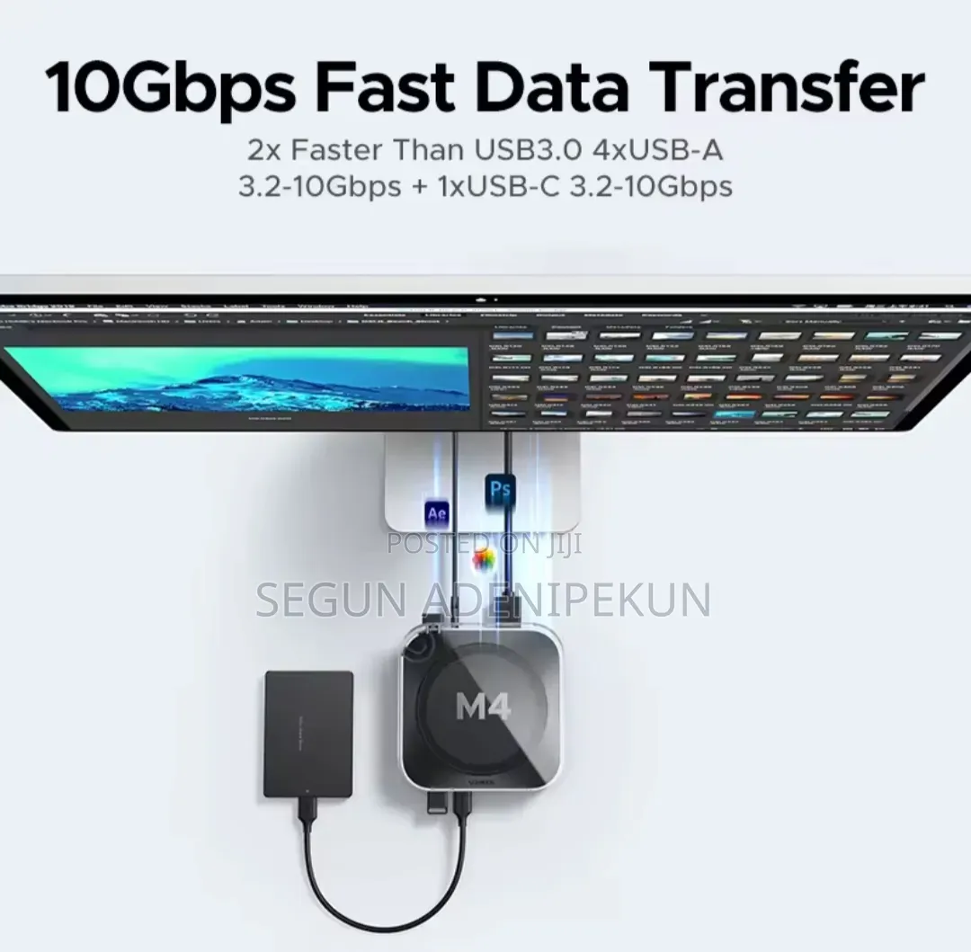 UGREEN 10-in-2 USB-C Docking Station for Mac Mini (M4/M4 Pro)