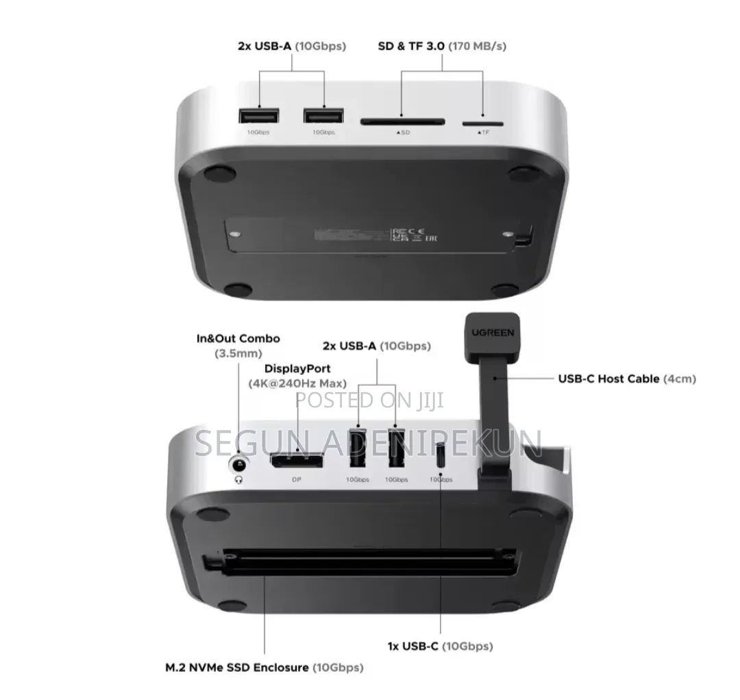 UGREEN 10-in-2 USB-C Docking Station for Mac Mini (M4/M4 Pro)