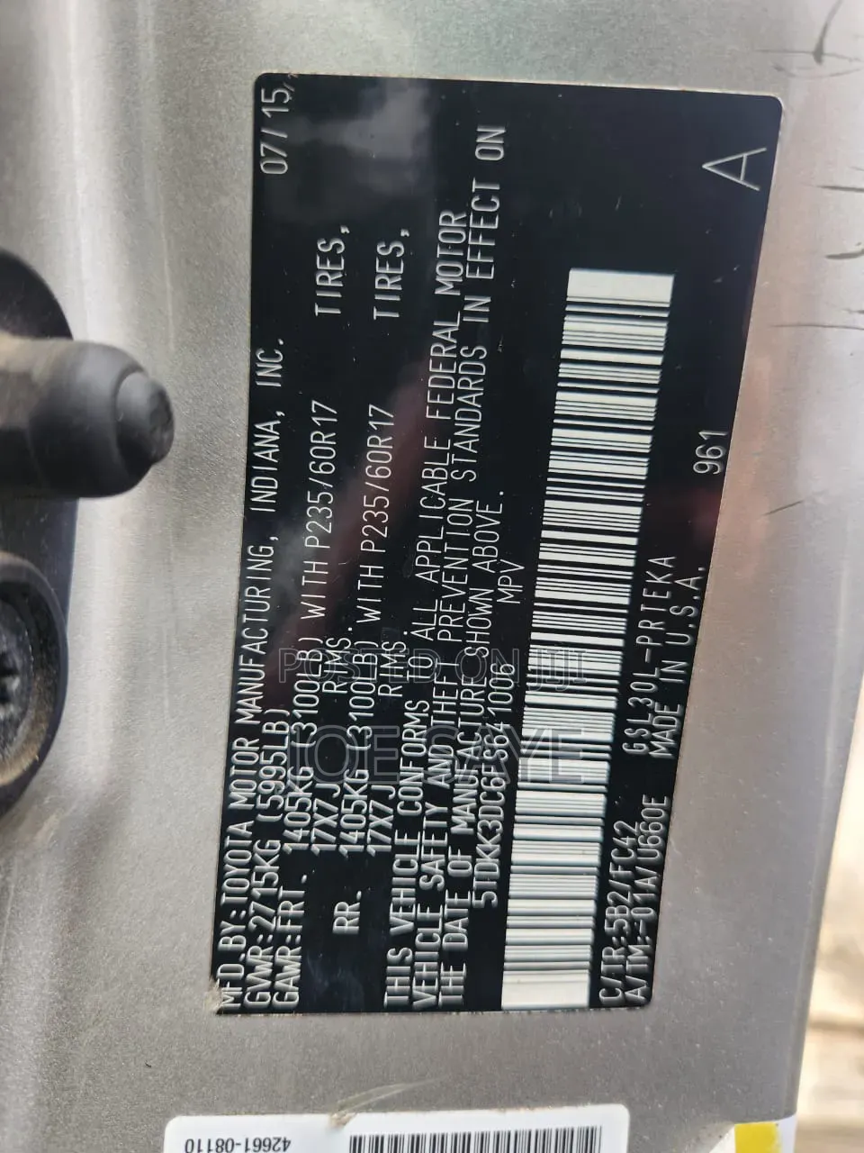 Toyota Sienna 2015 Silver