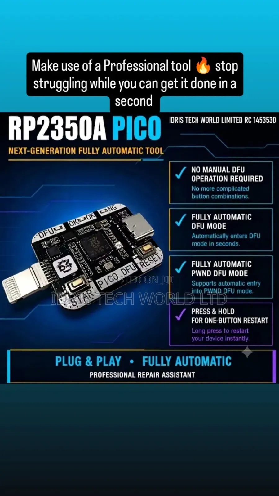 RP2350A PICO Engineering Box Support One Click DFU Data/Restart
