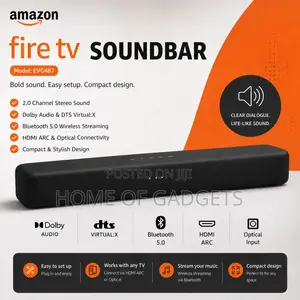 Amazon Fire TV Soundbar – EVG487 | Powerful Sound for Your TV
