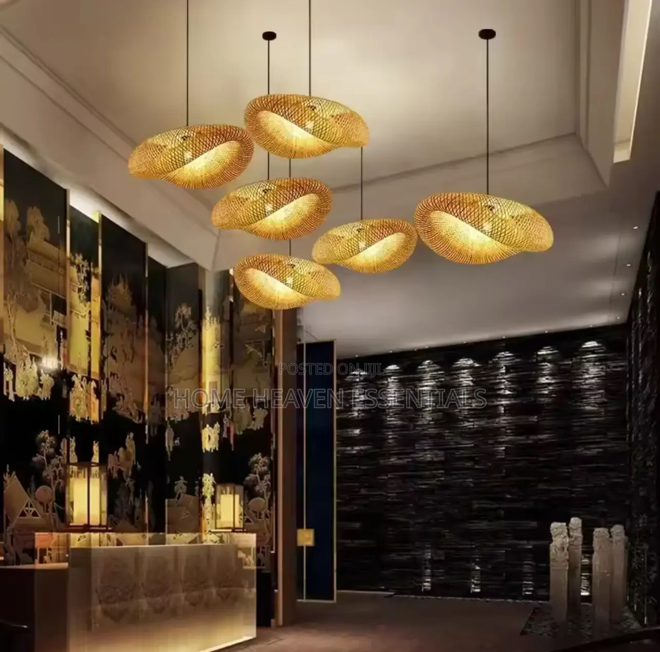 Handmade Rattan Woven Pendant Restaurant Dropping Light