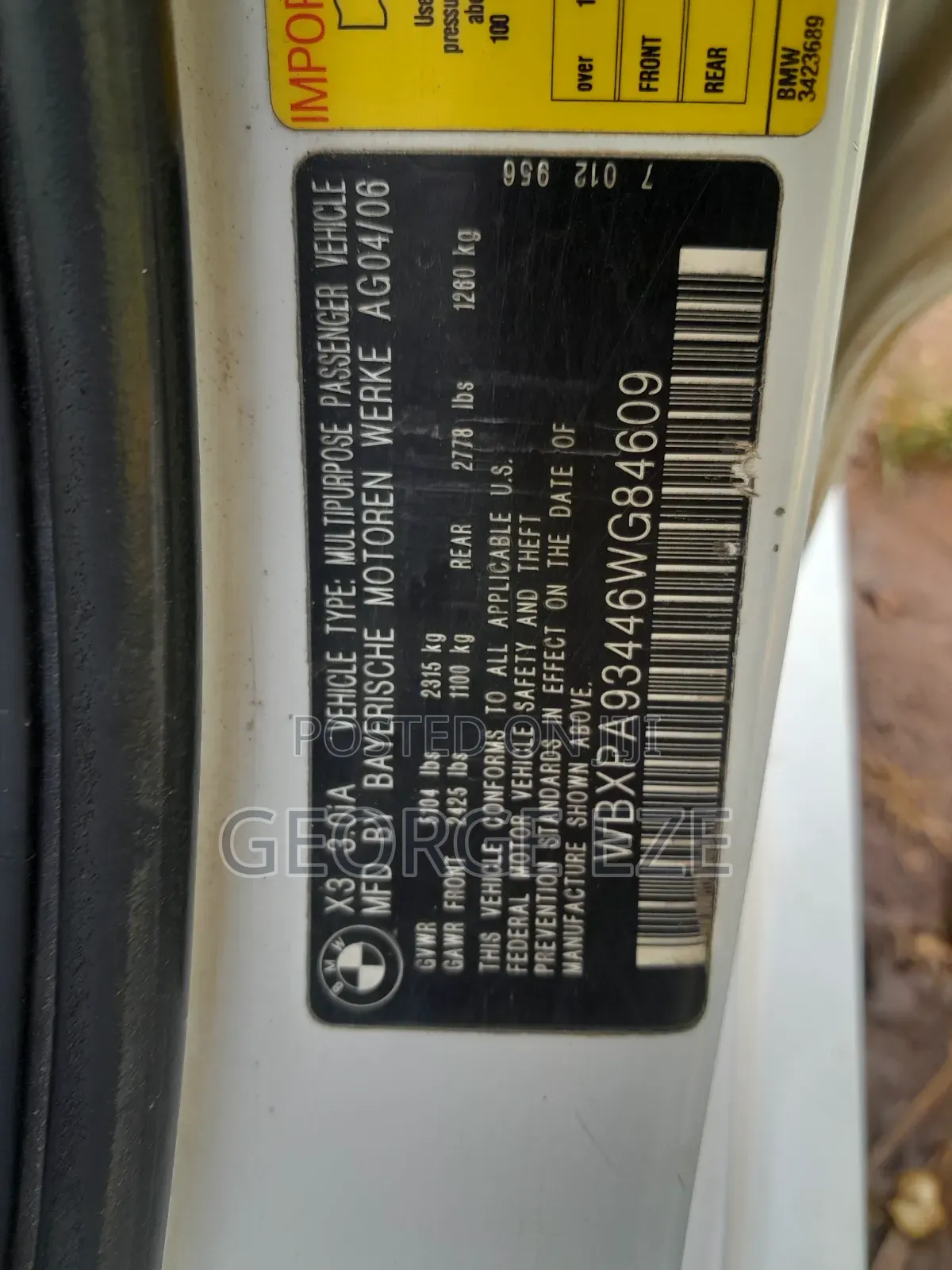 BMW X3 2008 White