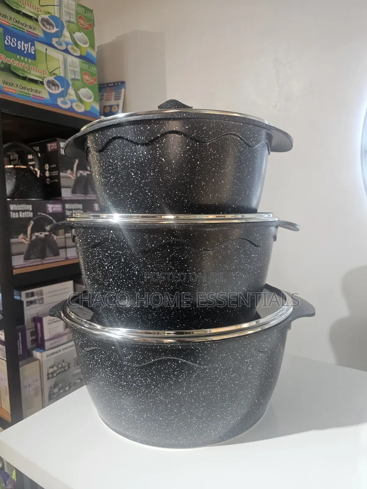 Jio 3pcs Jumbo Size Granite Cookware Set