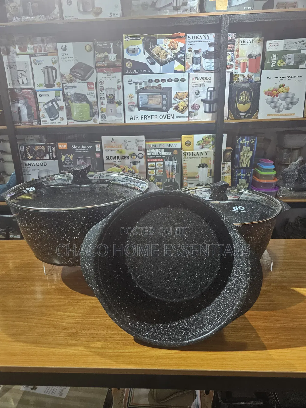Jio 3pcs Jumbo Size Granite Cookware Set