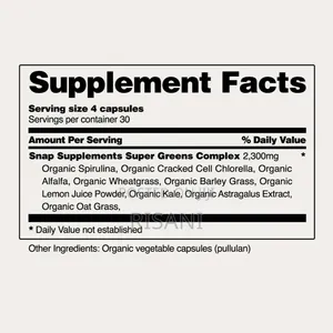 Organic Spirulina and Chlorella Supplement by 120 Capsules