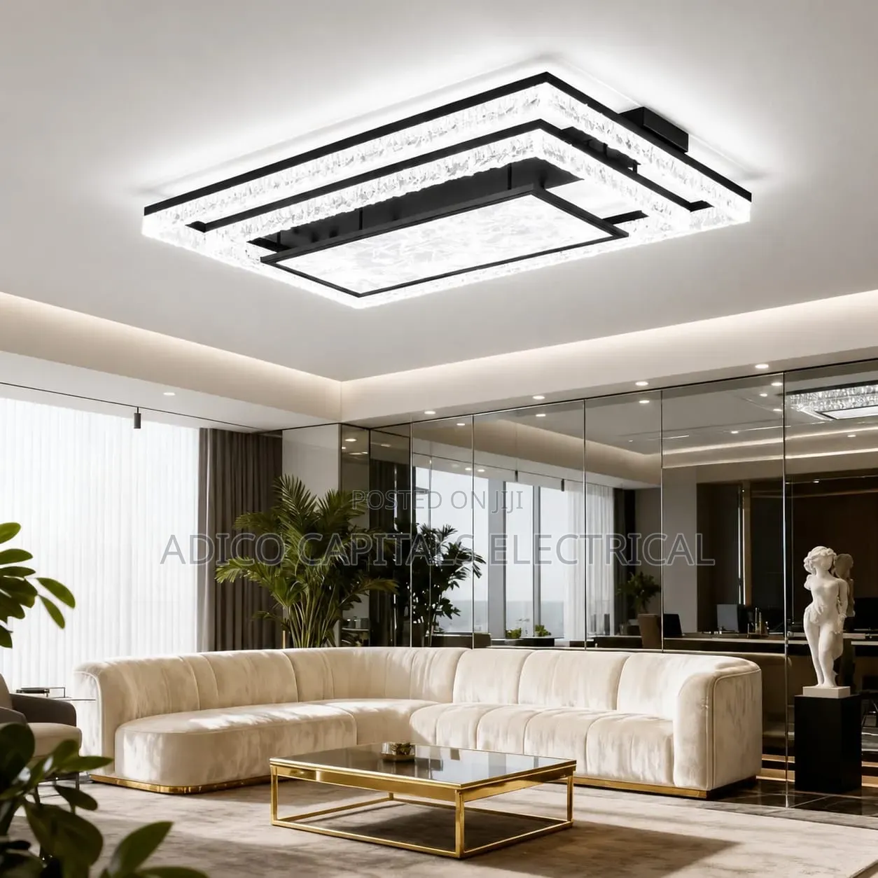 Crystal Ceiling Flush Light