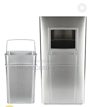 40L Trash Can With Ashtray Stainless Steel Square Trash Can Hotel