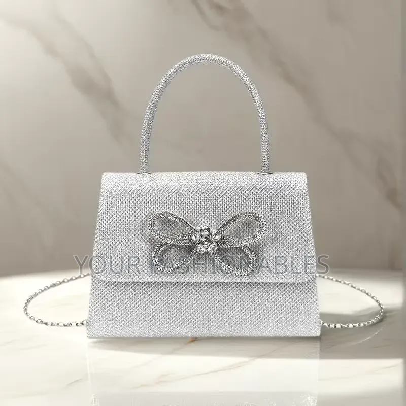Pretty Bow Embellished Clutch Bag