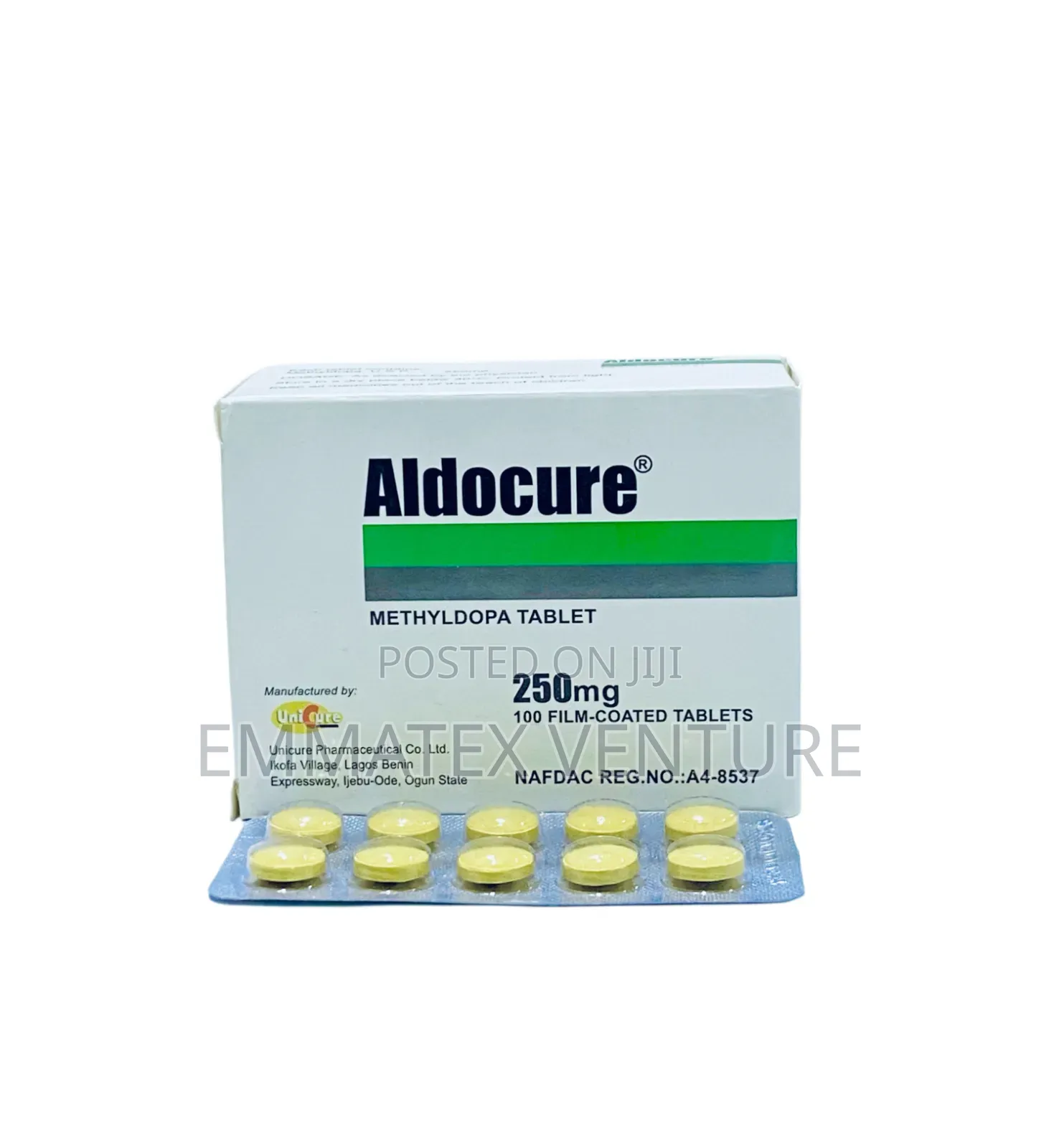 Aldocure Tablet 250mg (Methylodopa) X100