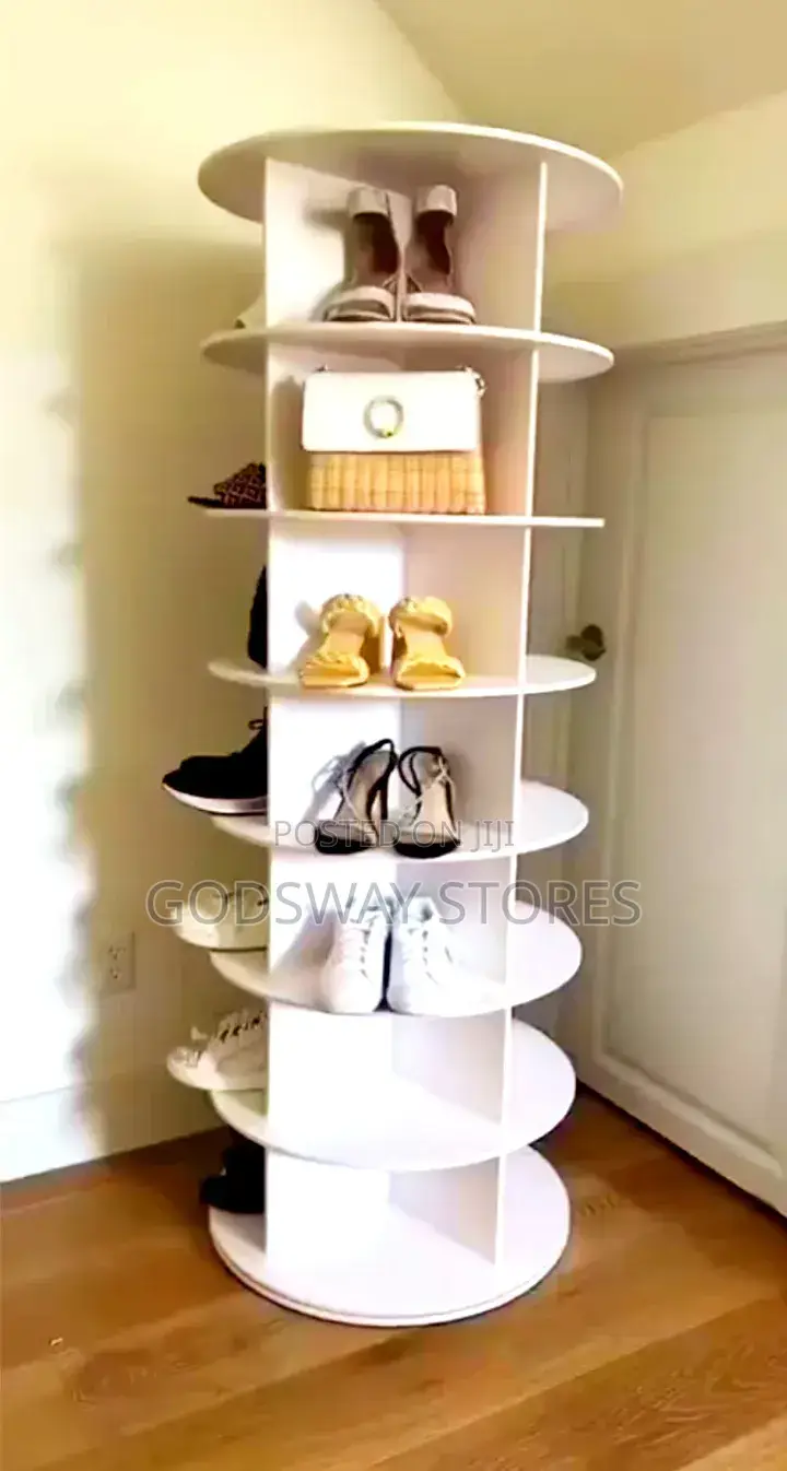 Rotating Shoe Rack Tower
