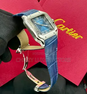 Cartier Quality Luxury Men Genuine Leather Wristwatch
