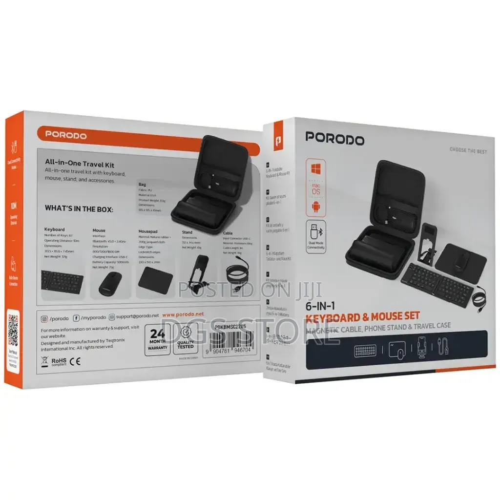 Porodo 6in1 Keyboard and Mouse Set