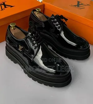 Louis Vuitton Glossy Leather Lace Up Luxury Loafers
