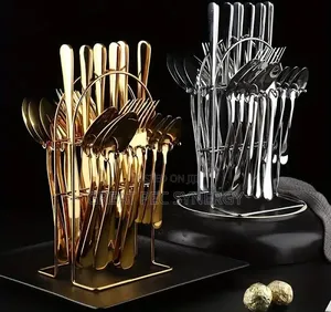 24 Piece Gold and Silver Cutlery Set