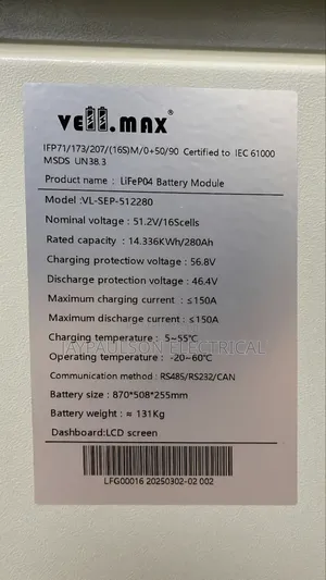 15kwh Littium Battery 48v Fire Proof System Wifi System