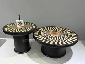 Drum Pedestal Nesting Center Table