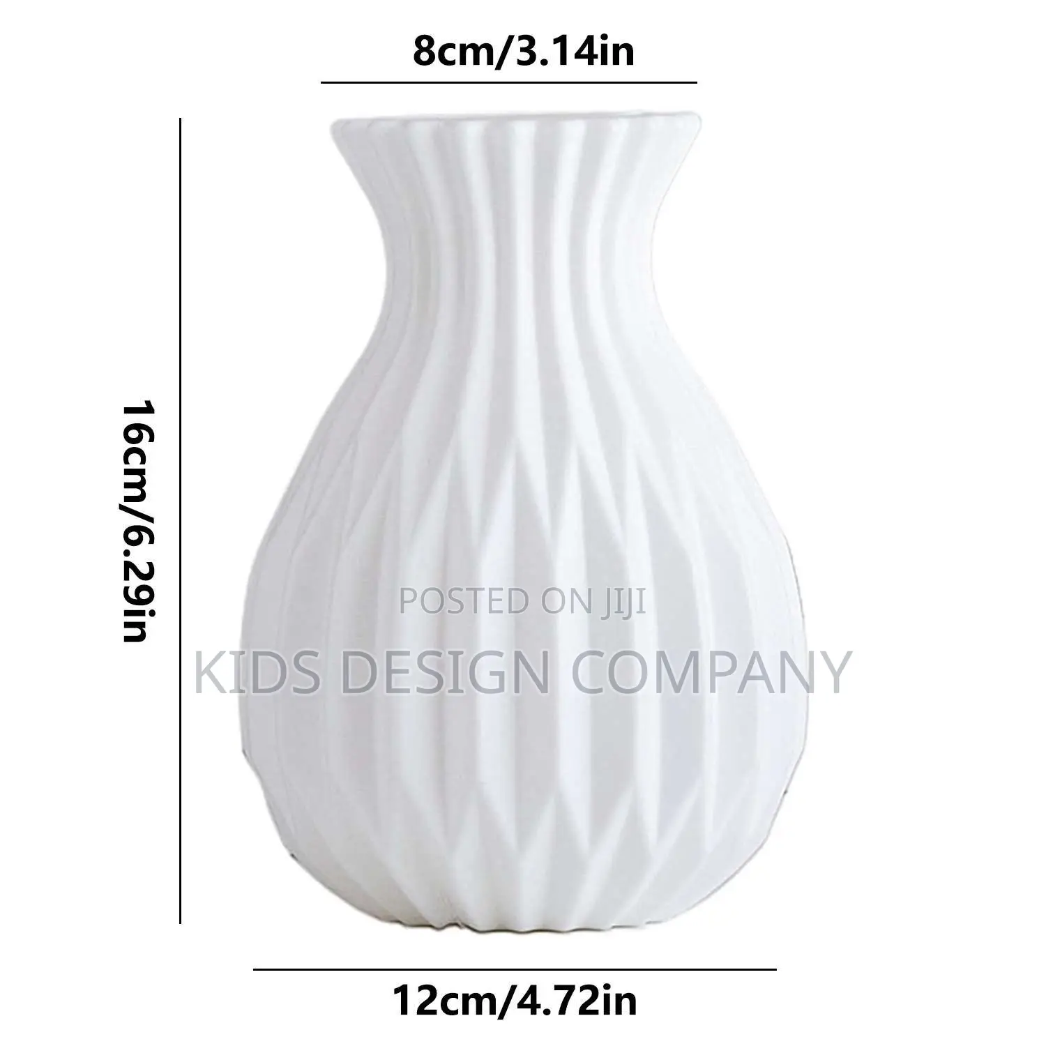 Luxury Sculptural Ribbed Plastic Vase