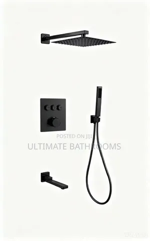 Black Conduit Shower Mixer With Pressing Button