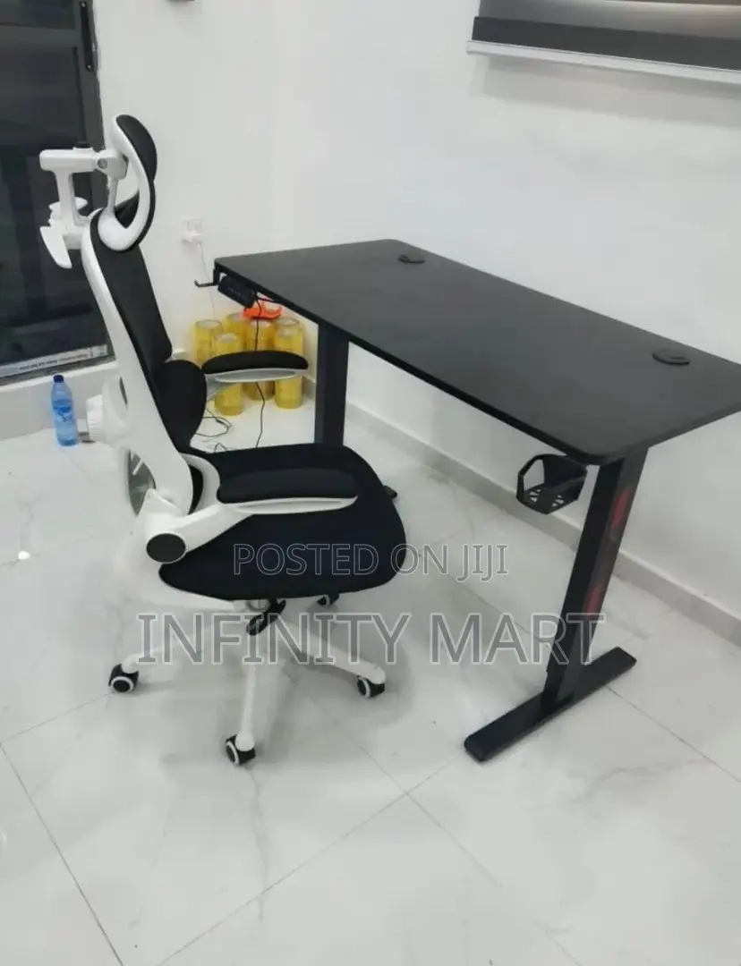 Ergonomic Chair and Gamers Table.