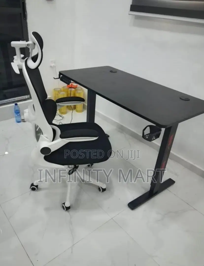 Ergonomic Chair and Gamers Table.
