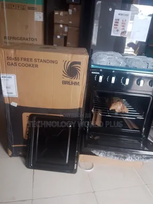 Bruhm 50x50 4 Burner Standing Gas Cooker With Gas Oven – Black