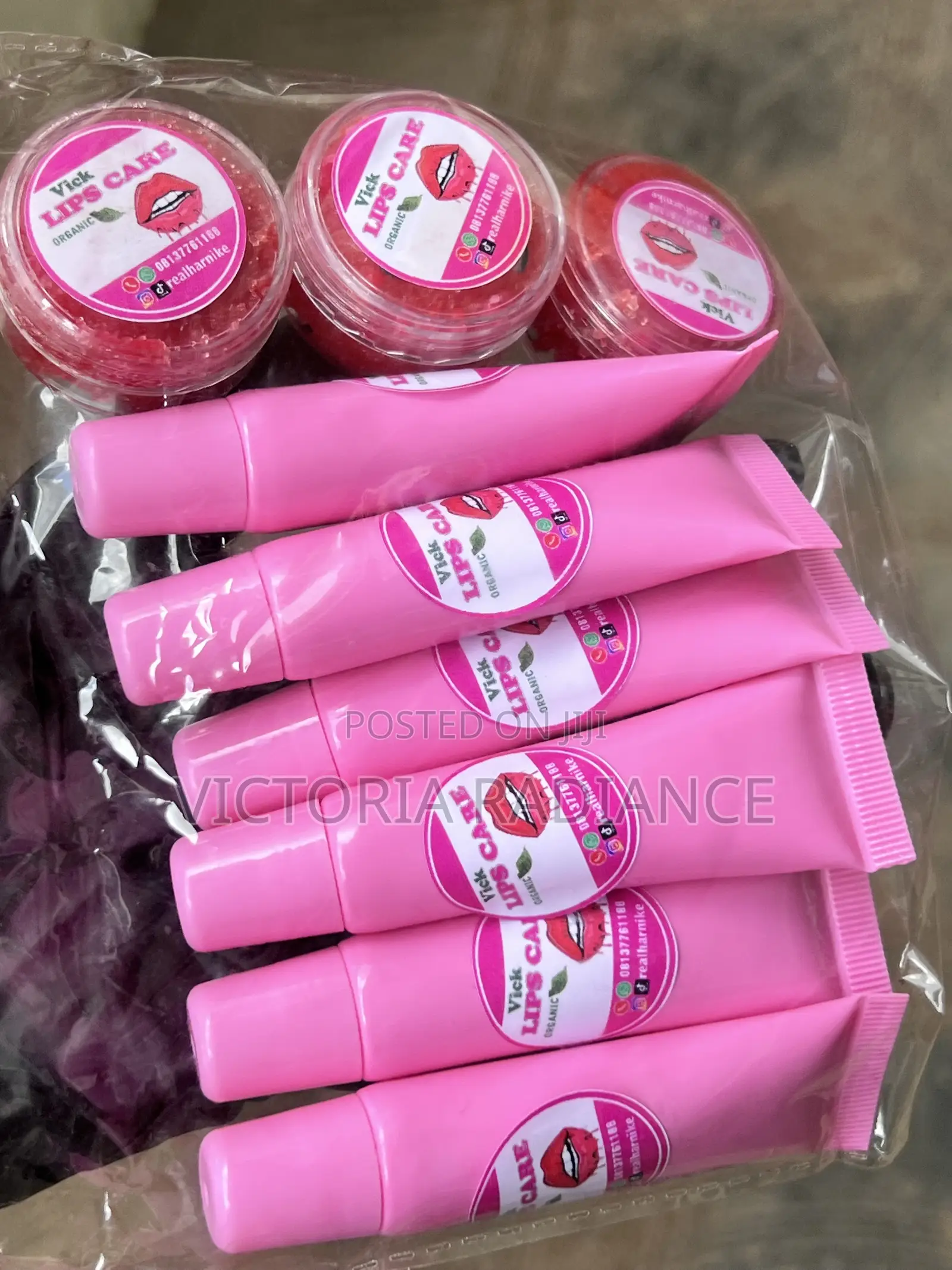 Pink Lips Balm and Lip Scrub