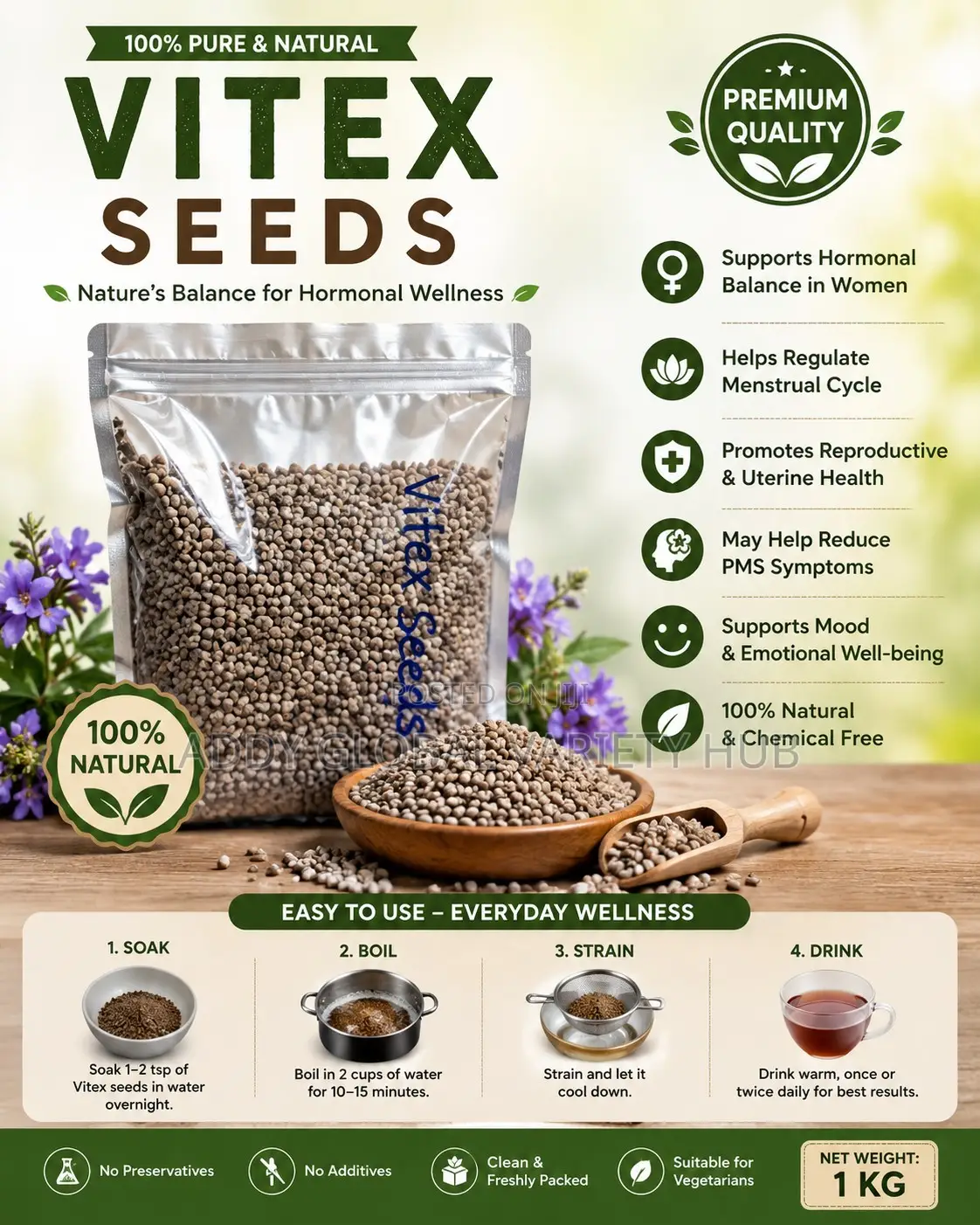 Pure Vitex Seeds-Chaste Berry( 1000g)