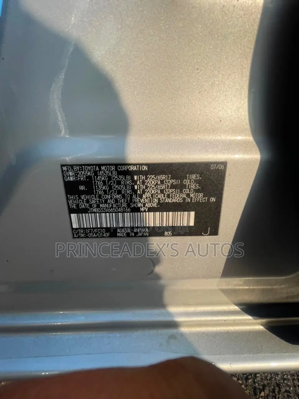 Toyota RAV4 2.0 4x4 2006 Silver